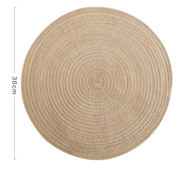 Brown 36cm Подстаканник Настольный коврик рами изоляционный коврик твердый круглый дизайн подстилки льняные Нескользящие кухонные аксессуары - Цвет: Brown 36cm