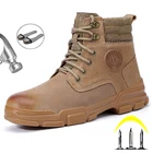 Зимние рабочие ботинки, защитные ботинки со стальным носком, ботильоны, мужские походные защитные ботинки, Рабочая защитная обувь с защитой от прокалывания со стальным носком