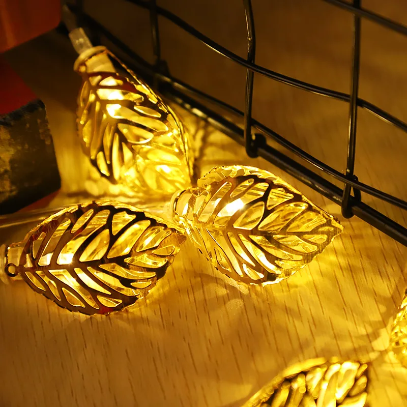 1 5 м световые струны с золотым металлическим листком дерева Сказочная гирлянда