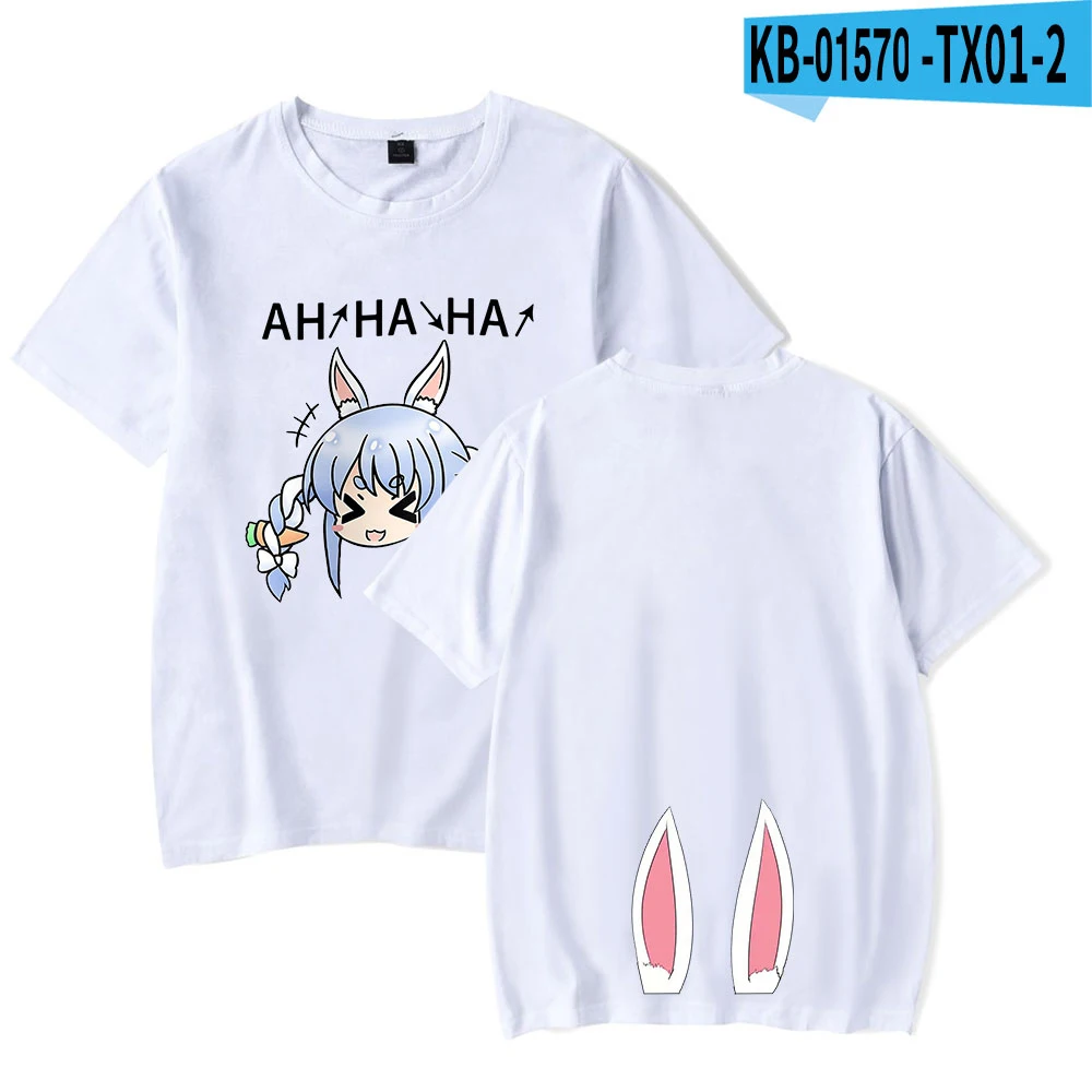 

Летняя удобная свободная футболка HOLOLIVE Vtuber Usada Beijing Ora с героями мультфильмов, повседневные универсальные нейтральные футболки с коротким рукавом, топы