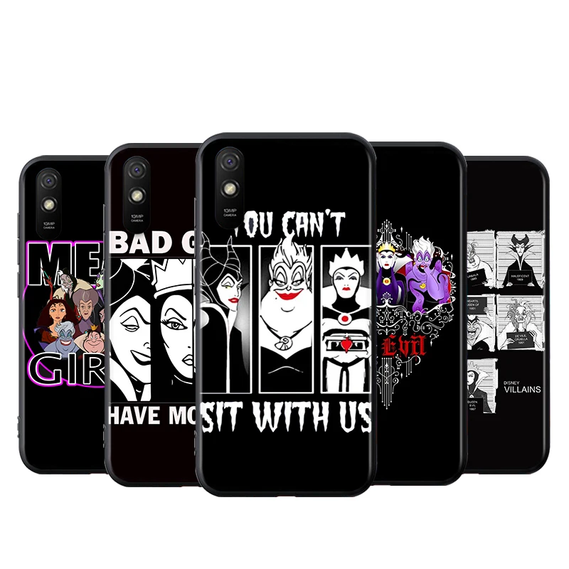 

For Xiaomi Redmi K40 Gaming K30i K30T K30S K30 Ultra K20 10X Pro 5G Black Phone Case Disney villains combo Silicone Cover
