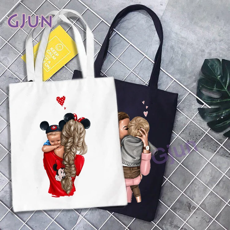 

Mother Mom Printing Canvas Bag Shopper Bag Harajuku Large Women Bags Classic Vintage Shoulder Bag Handbag
