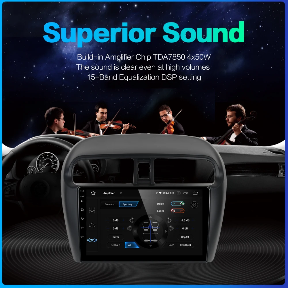 Dasaita Android 9,0 автомобильный стерео 1 din для Mitsubishi Mirage GT G4 " мульти сенсорный экран радио gps MP3 USB HDMI выход 64G rom