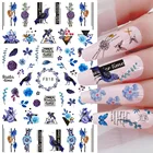 Новогодние зимние наклейки птица бабочка цветок лист аниме мультфильм слайдер лак для ногтей украшения аксессуары для ногтей SAF817-820