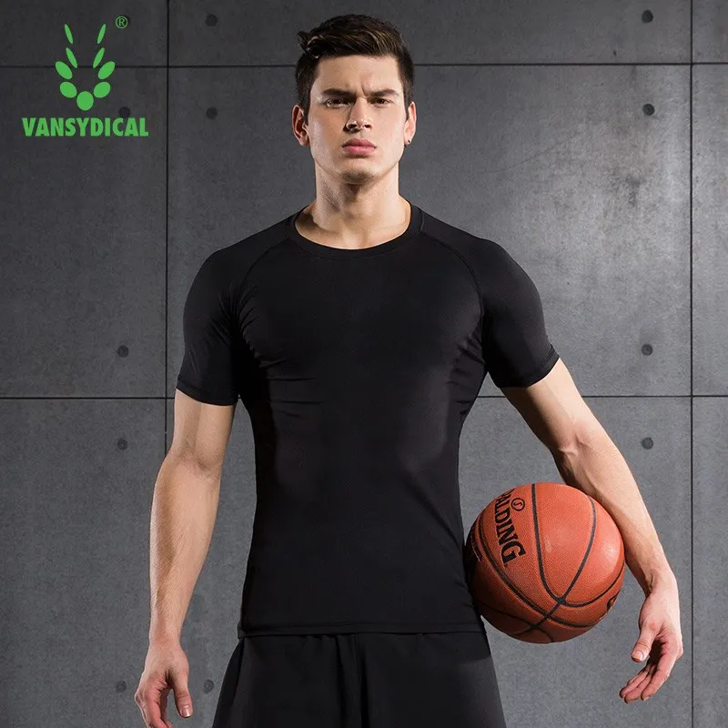 Мужские компрессионные рубашки OEM с коротким рукавом и базовым слоем колготки