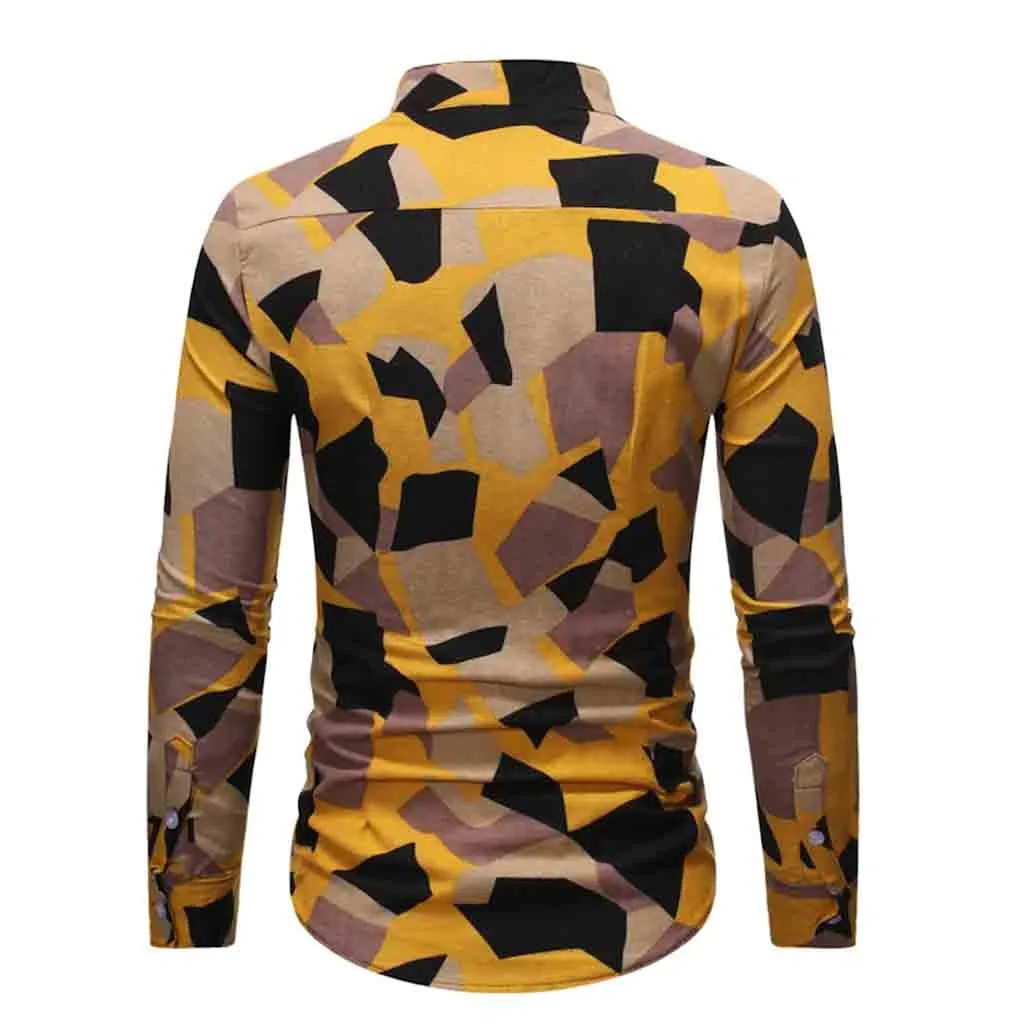 SAGACE Классическая Сексуальная мужская этническая с длинным рукавом Повседневная