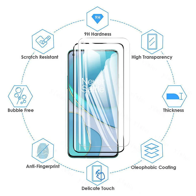 4in1 Protector Glass for Oneplus 8t Back Camera Lens Film One Plus 8t+ 5g 8tpro Nord  Screen Protective Safety Tempered Glas