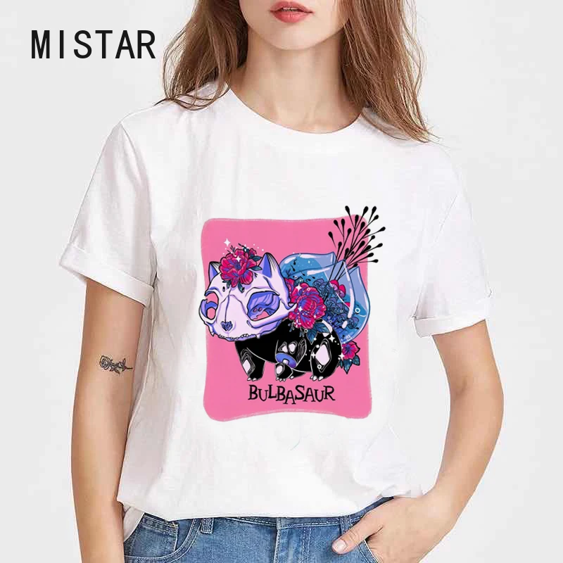 Футболка женская в стиле Харадзюку милый мультяшный принт Пикачу 90 х модная