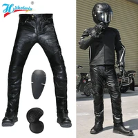 motorcycle leather pants for harley davidson waterproof moto daily cycling protective jeans moto sports knight casual trousers b