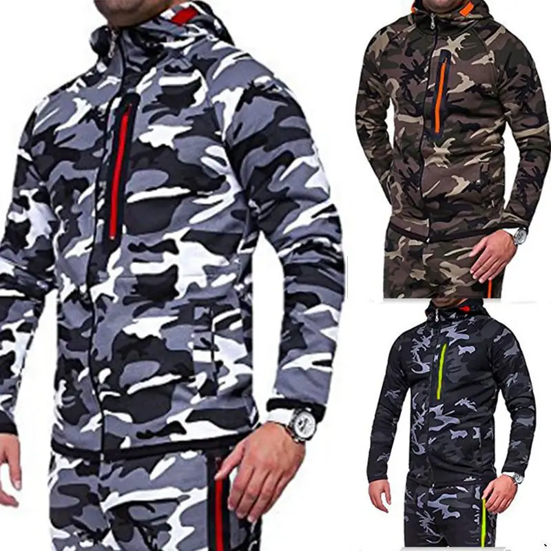 

Outdoor Hiking Climbing Sports Coat Durable Warm Zipper Up Hoodie Outerwear Camouflage Jacket