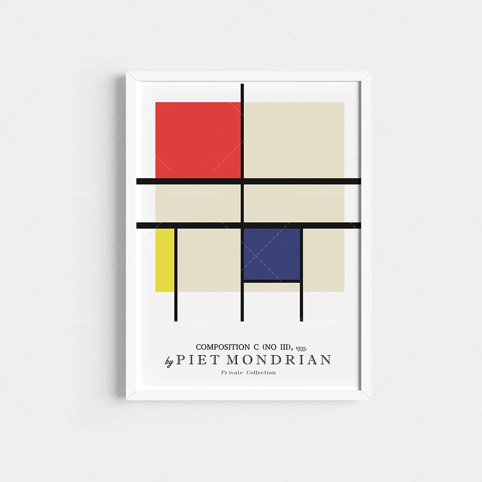 Выставочный плакат Piet Mondrian | Печать Абстрактное искусство Современное Настенный