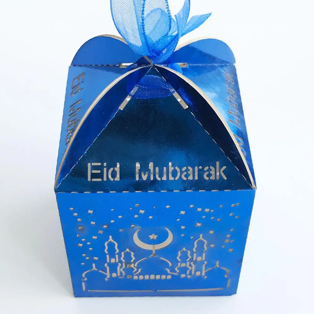 50 шт./лот Eid Mubarak тематические коробки для конфет дизайн фестиваля