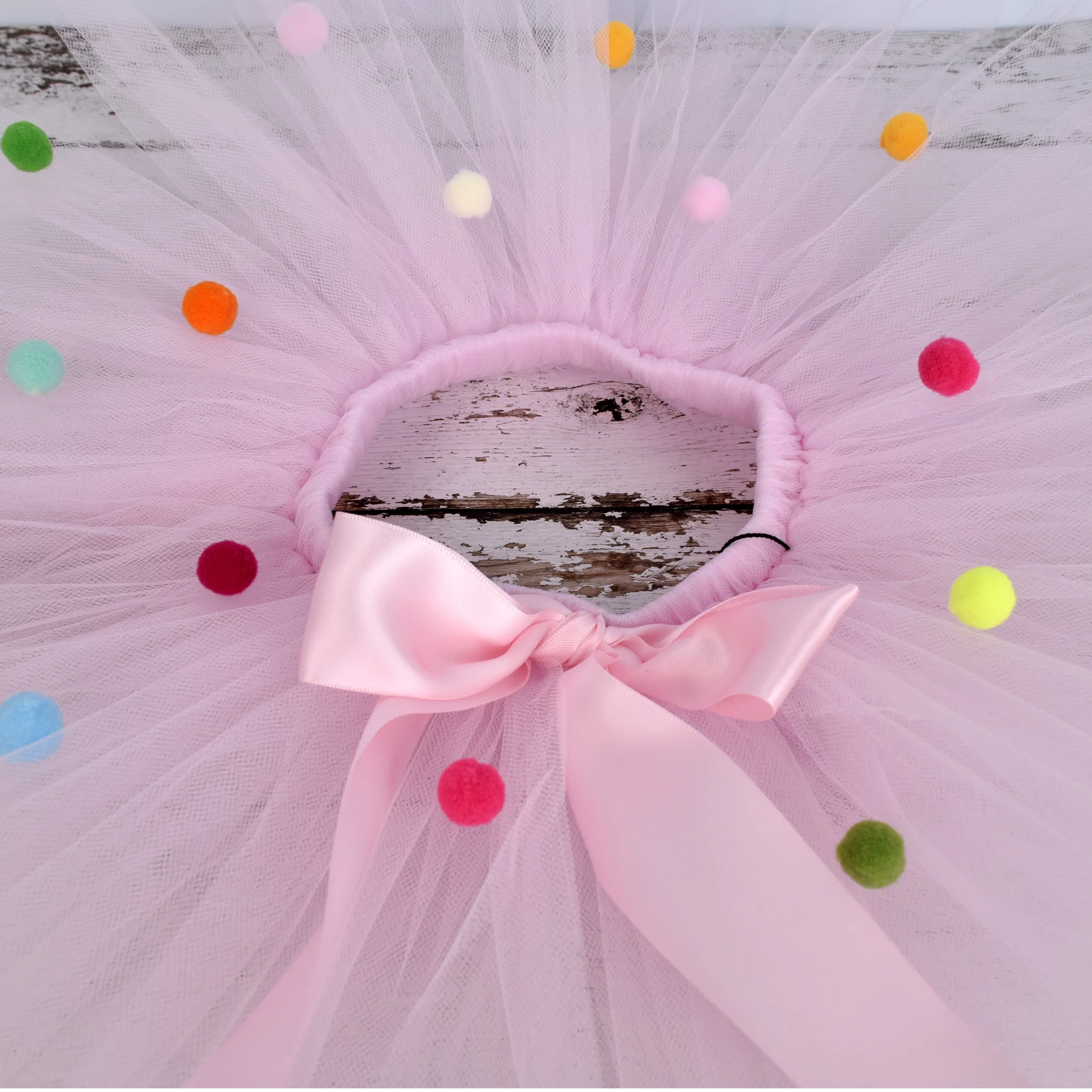 Розовая юбка-пачка с помпоном для маленьких девочек детский костюм на день