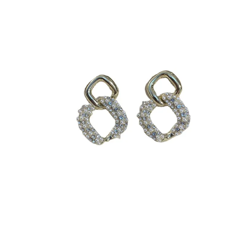 

UXN496 Pearl Earrings high quality retro silver needle Earrings