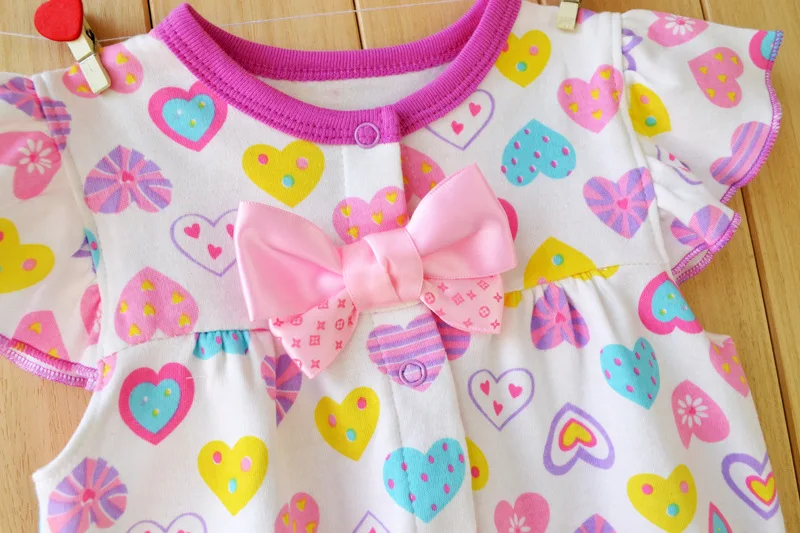 Комбинезоны для маленьких девочек Детские комбинезоны с короткими рукавами и