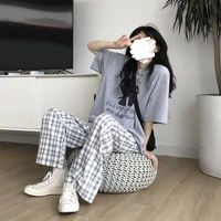 spring japanese plaid pants sleep bottoms woman pajamas pants bottoms sleepwear pants pajama for woman pijama mujer homewear
