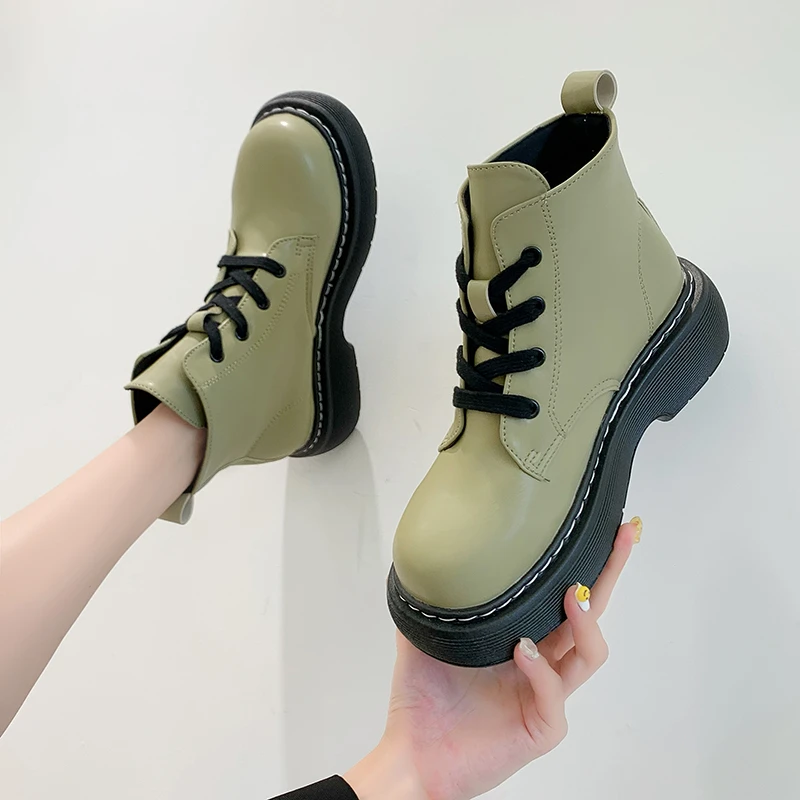 

Leather Boots Heels for Women Shoes Woman Booties Women with Platforms Ankle Boots Female 2022 Trend Fashion Black Shoes Ladies