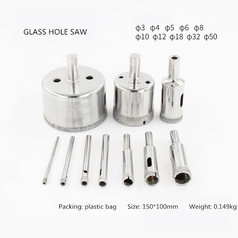 Открывалка для отверстий стекла 15 шт. сделайте отверстия на глазурованной