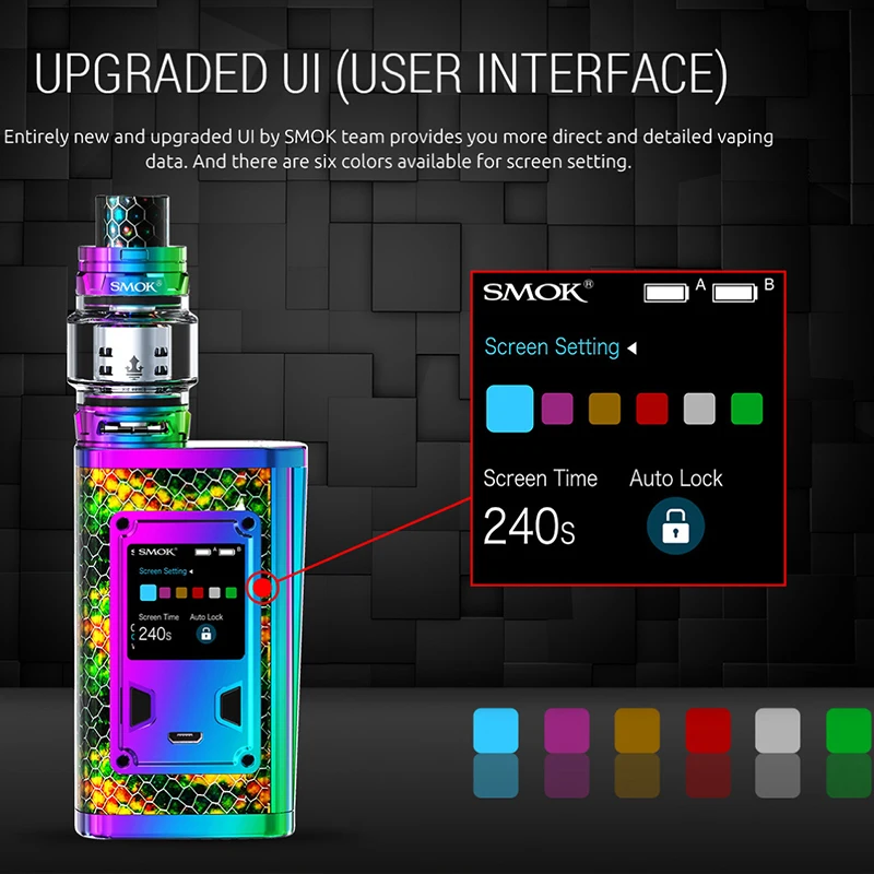 Оригинальный мод SMOK Majesty Lux Edition 225 Вт набор испарителей электронных сигарет Vape