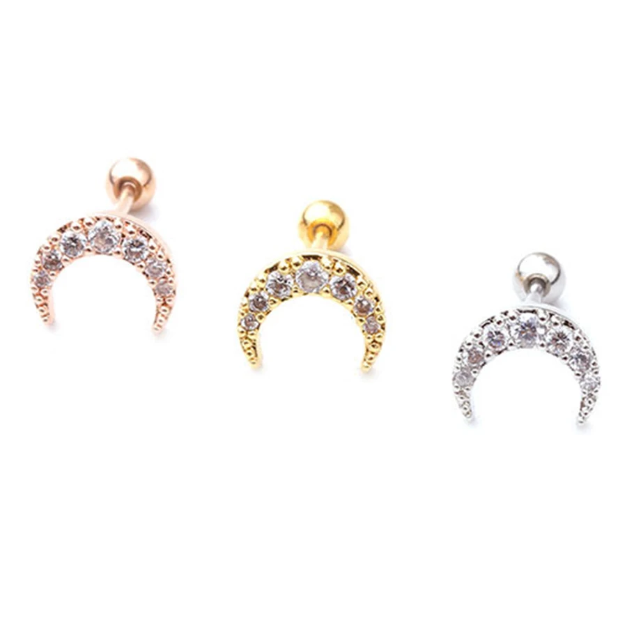 Starose 1 шт. новый модный лунный козелок пирсинг Спираль гвоздик Daith хрящ серьги уха