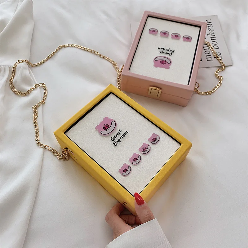 Новинка 2019 модная дизайнерская маленькая квадратная сумка с милым мультяшным