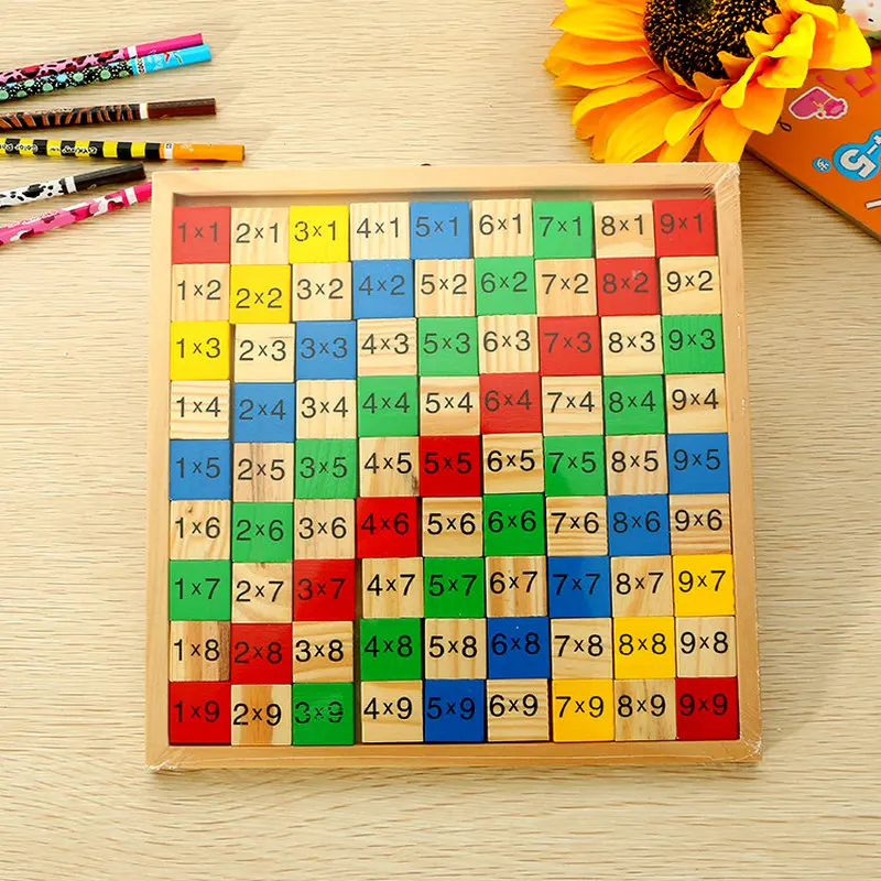 

Детский стол для умножения 9*9, учебные принадлежности для школы, математические расчеты, деревянные блоки 99 шт., обучающие игрушки для детей