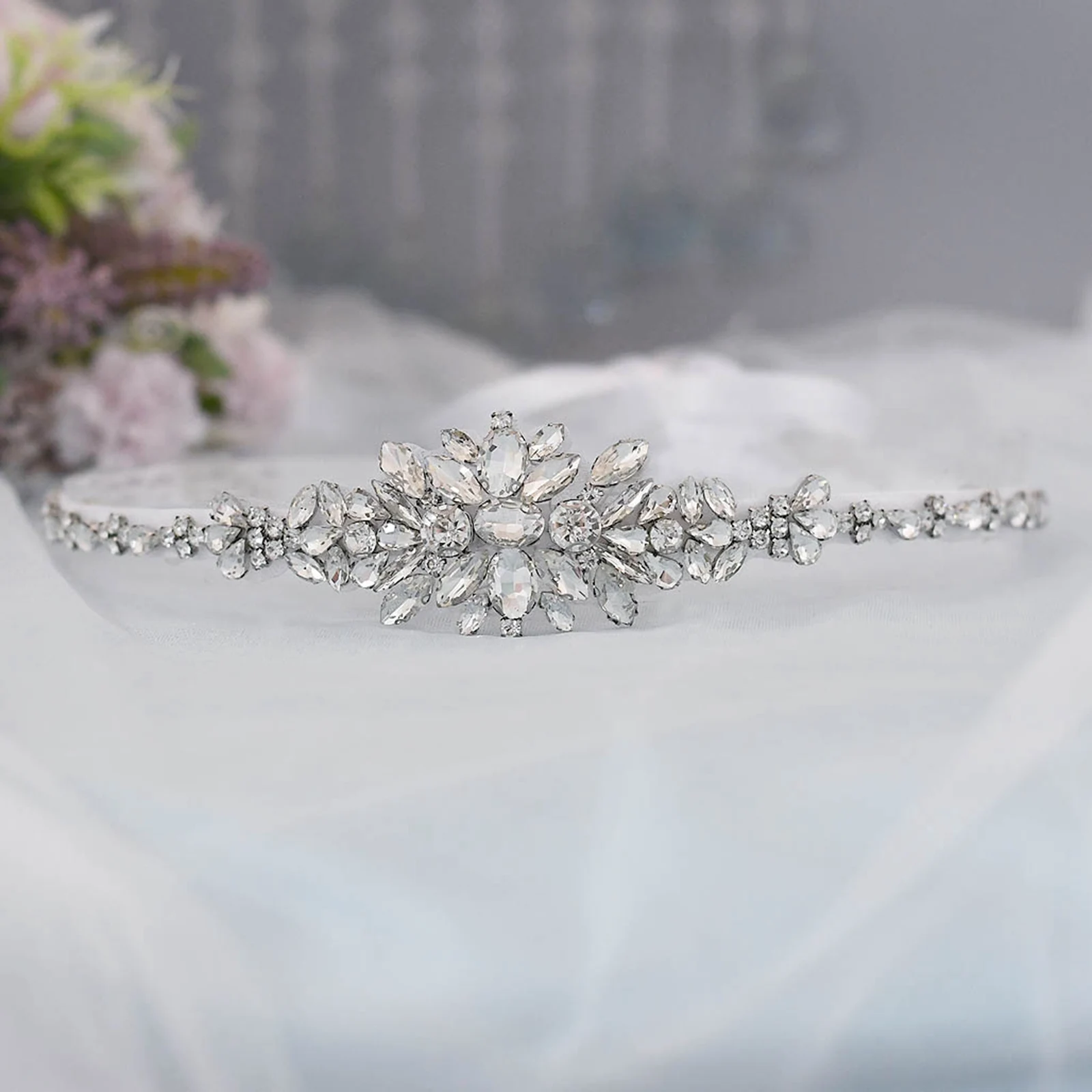

S352 Hot Sale Bride Belts Rhinestone Silver Wedding Belt Bridesmaid Bridal Dress Accessories Party Prom Evening Dresses Sash