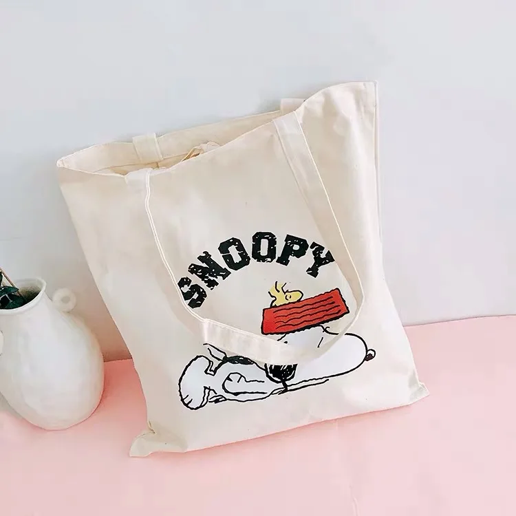 Мультяшная Холщовая Сумка-тоут Peanuts Rogue Dog Kawaii, модная сумка на плечо, лаконичная тканевая сумка на плечо, Женская Хлопковая сумка для покупок