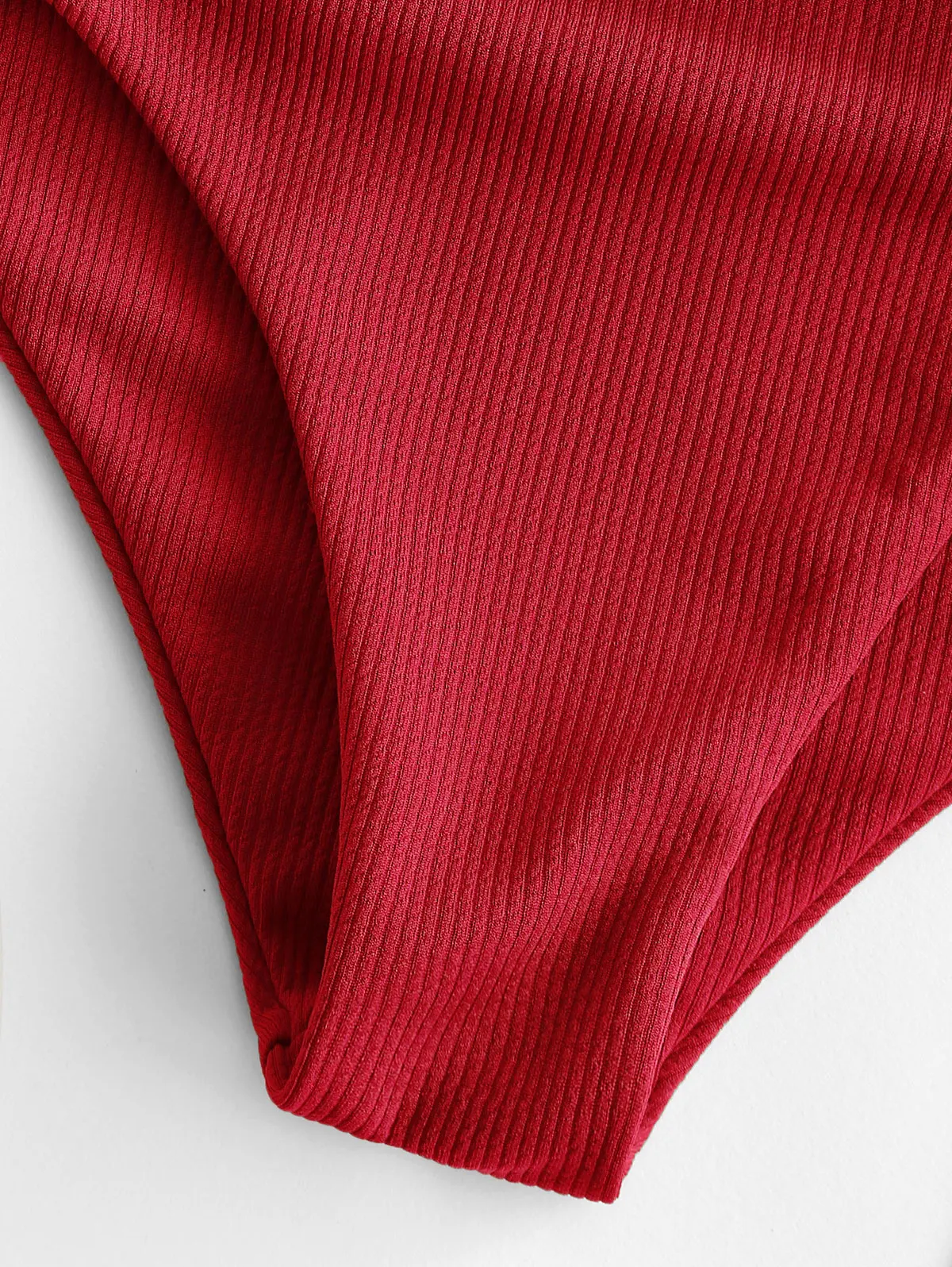 Zaful ребристые Scalloped Кружева Ruched танкини купальники для женщин