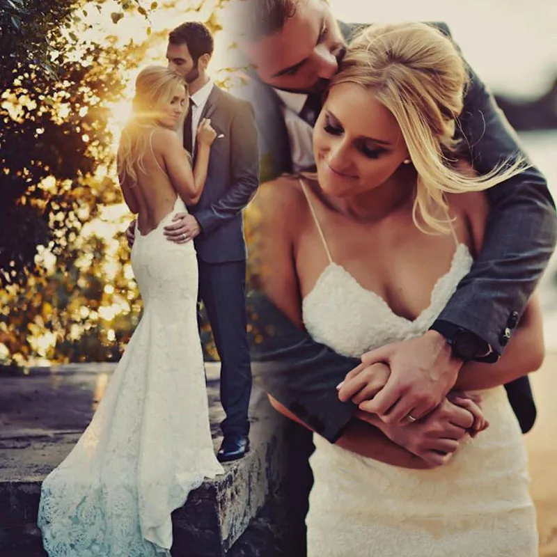 В ПРОДАЖЕ Изысканные кружевные свадебные платья с открытой спиной на тонких