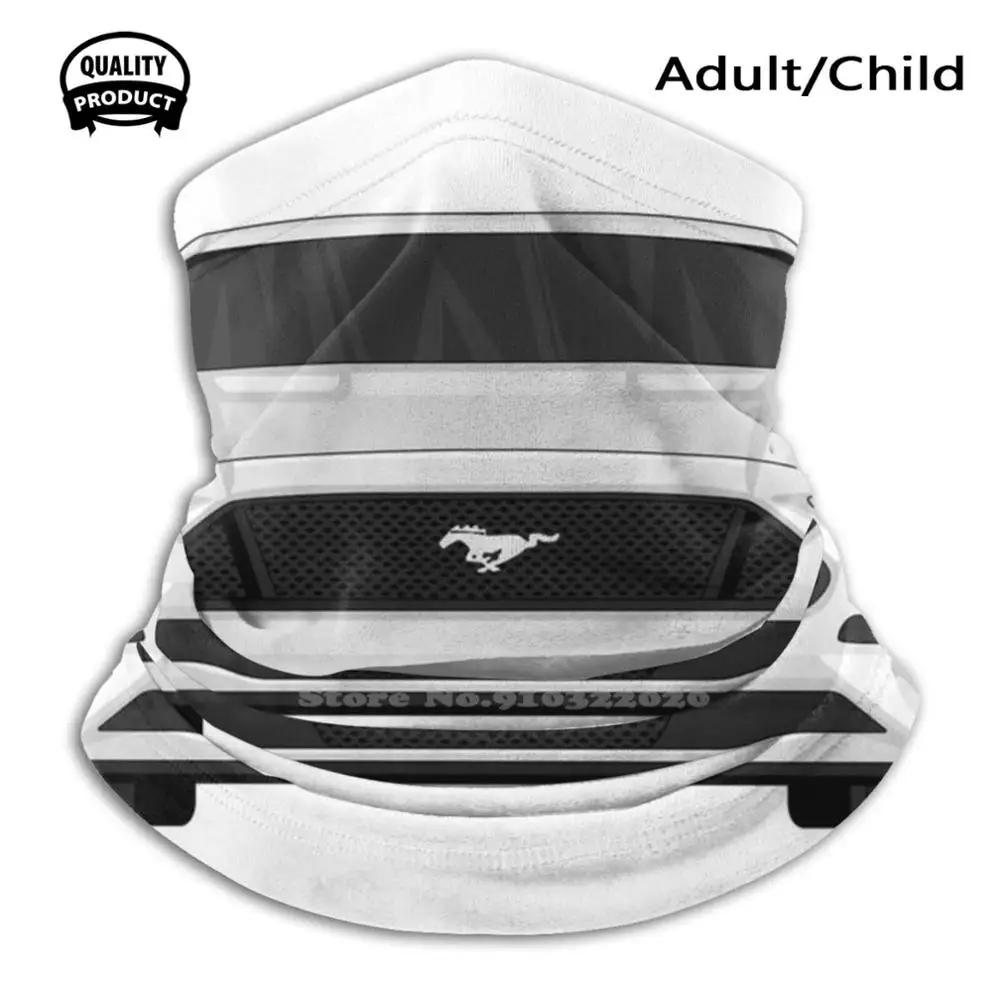 

Mustang Gt Front (White) Dust-Proof Outdoor Warmer Mouth Mask Car Gt Muscle V8 Auto Chevy Hot Muscle Car Gt Race Shelby 5 0