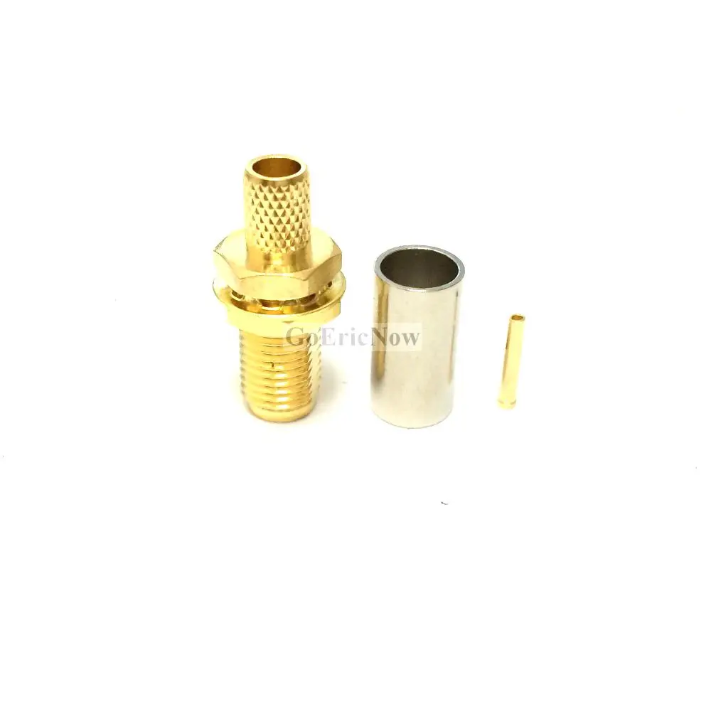 10 шт. позолоченный/позолоченный гнездовой разъем SMA обжимной радиочастотный