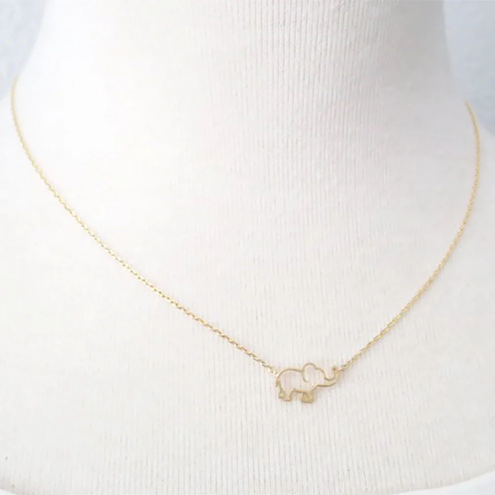 Женское колье с подвеской в виде слона длинная цепочка до ключицы украшение на