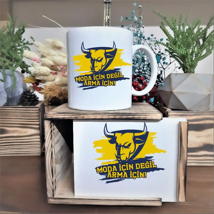 

Yellow Navy Design Wood Boxed Mug Cup