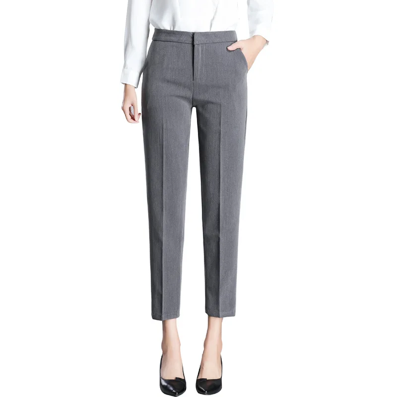 

Spring Suit Pants Women - Slim-Fit Ol Pants Formal Wear Business Straight Smoke Pipe Casual Ankle-Length Pants