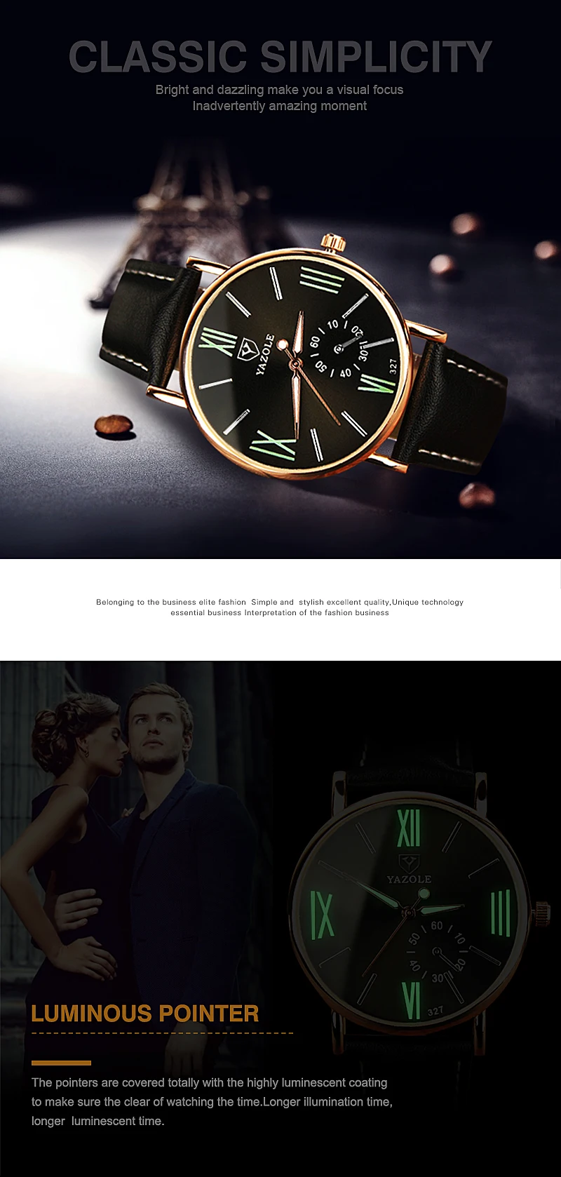 YAZOLE Роскошные Брендовые мужские часы модный кожаный браслет reloj hombre кварцевые наручные часы под платье мужские деловые часы erkek kol saati