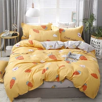 cute carrot bedding set cartoon yellow duvet cover set quilt cover set for girl kids sheet pillowcase twin full queen