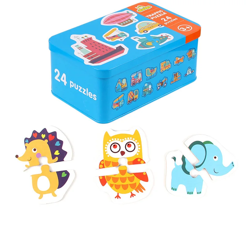 Wooden Montessori Baby Toy Early Education Cartoon Puzzle Games Learning Card Jigsaw Toys For Kids Educational Gift | Игрушки и хобби