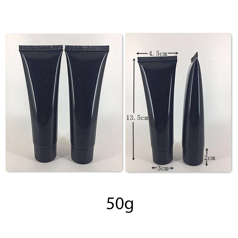 

50ml 80ml 100ml Black Plastic Squeeze Bottle Refillable Cosmetic Facial Cleanser Cream Tube Empty Shampoo Lotion Soft Bottles