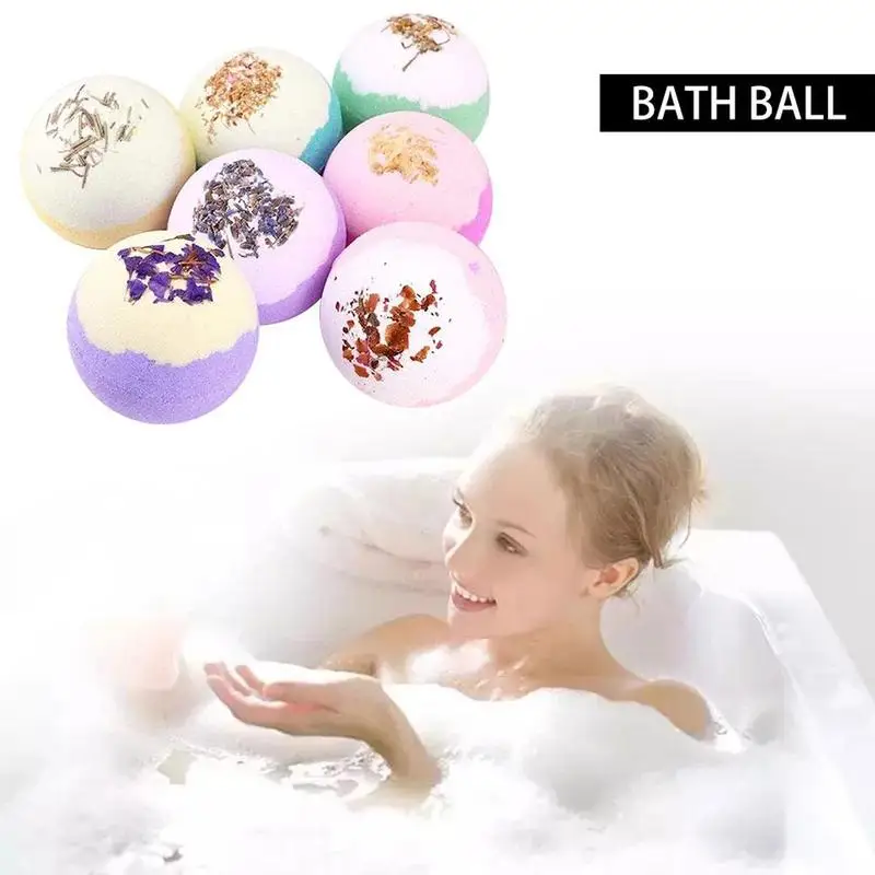 

6PCS Bath Salt Ball Bomb Body Stress Relief Bubble Ball Moisturize Shower Cleaner Handmade SPA Bath Salts Bombs