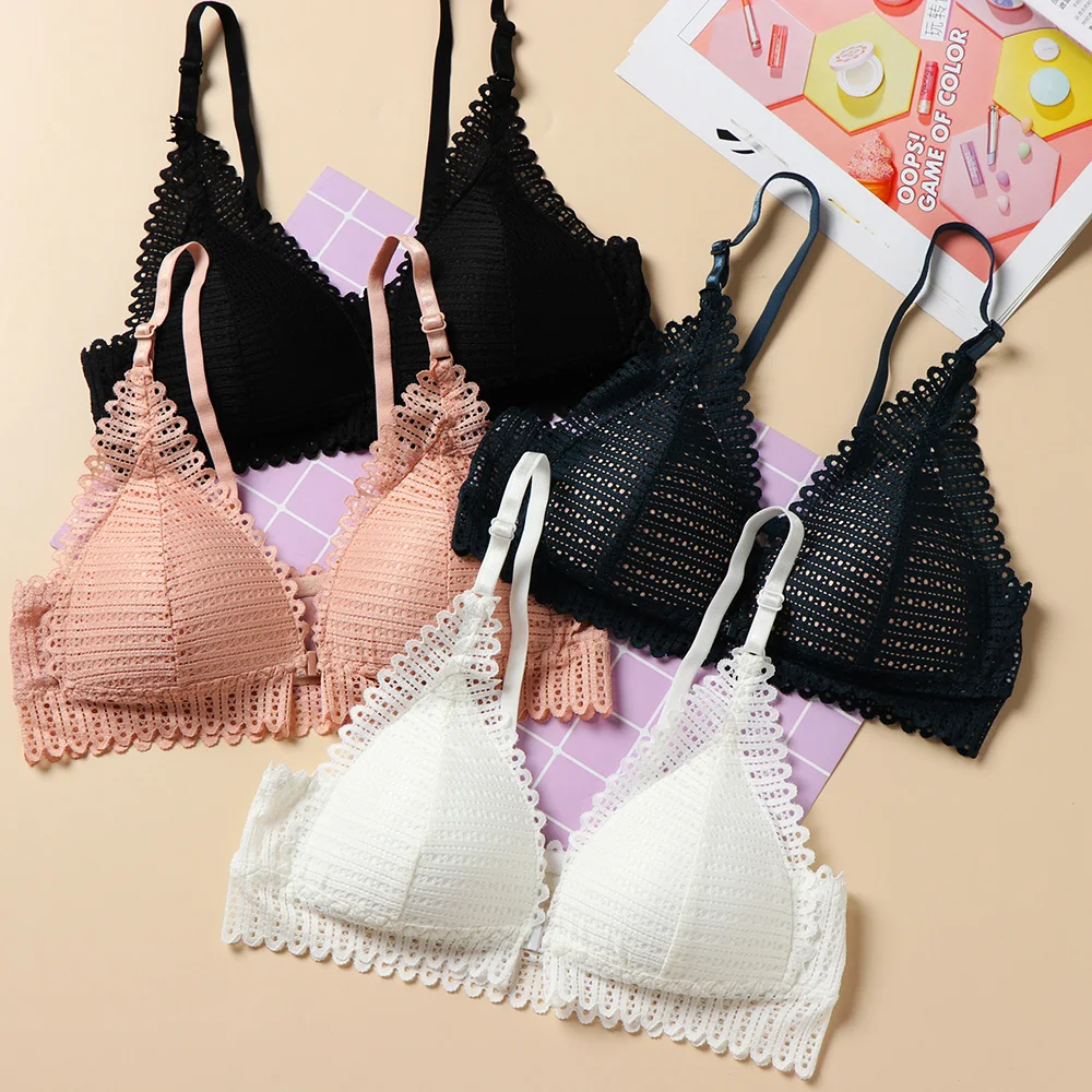 Кружевной бюстгальтер с застежкой спереди 2019 женское нижнее белье регулируемый