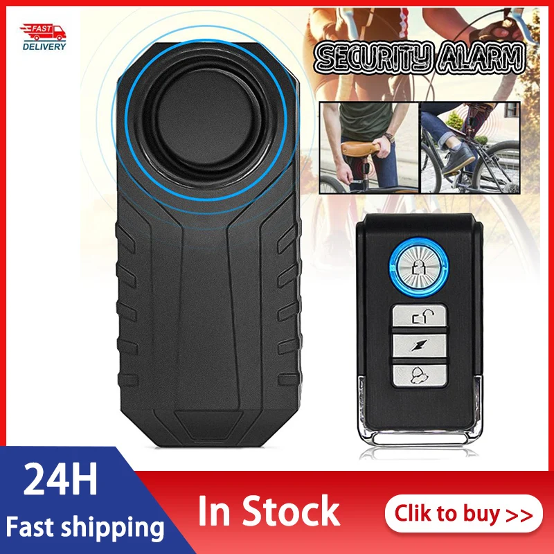 

Wireless Motorcycle Bicycle Bike Anti-Theft Vibration Security Alarm Waterproof Super Loud 113dB for Bike Motorcycle Car Vehicle