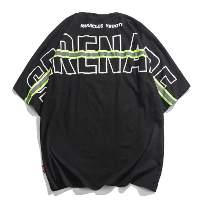 

Men's cotton short-sleeved men's loose back printed T-shirt tide brand trend couple half-sleeved