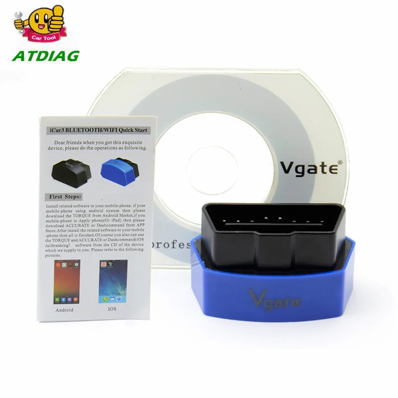 Bluetooth Vgate ELM327 iCar3 V2.1 считыватель кодов поддерживает Android Torque ELM 327 iCar 3 BT OBDII