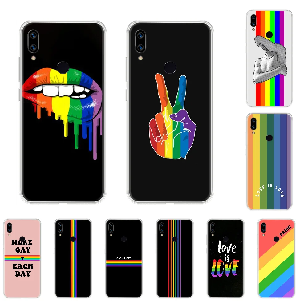 Мягкий черный чехол для телефона Rainbow Simplicity Art Xiaomi Redmi 2 3 4 4x5 5a 6 7 8 8T pro