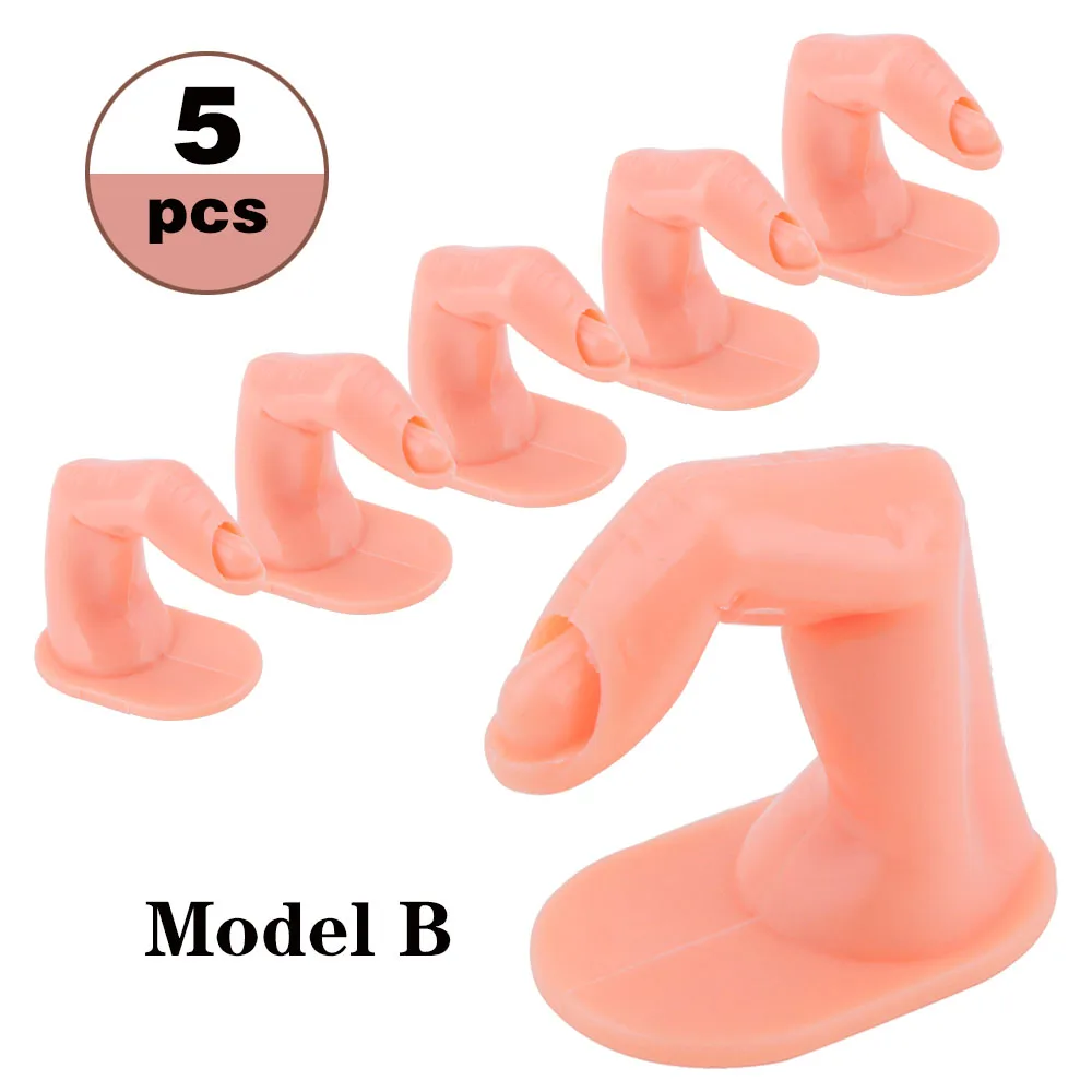 5pcs Model B 5/10 шт Искусственные ногти 1 шт ручные инструменты для маникюра и Практика пальцев Учебная модель Красота накладные ногти принтер арт гибкий мягкий инструменты - Цвет: 5pcs Model B
