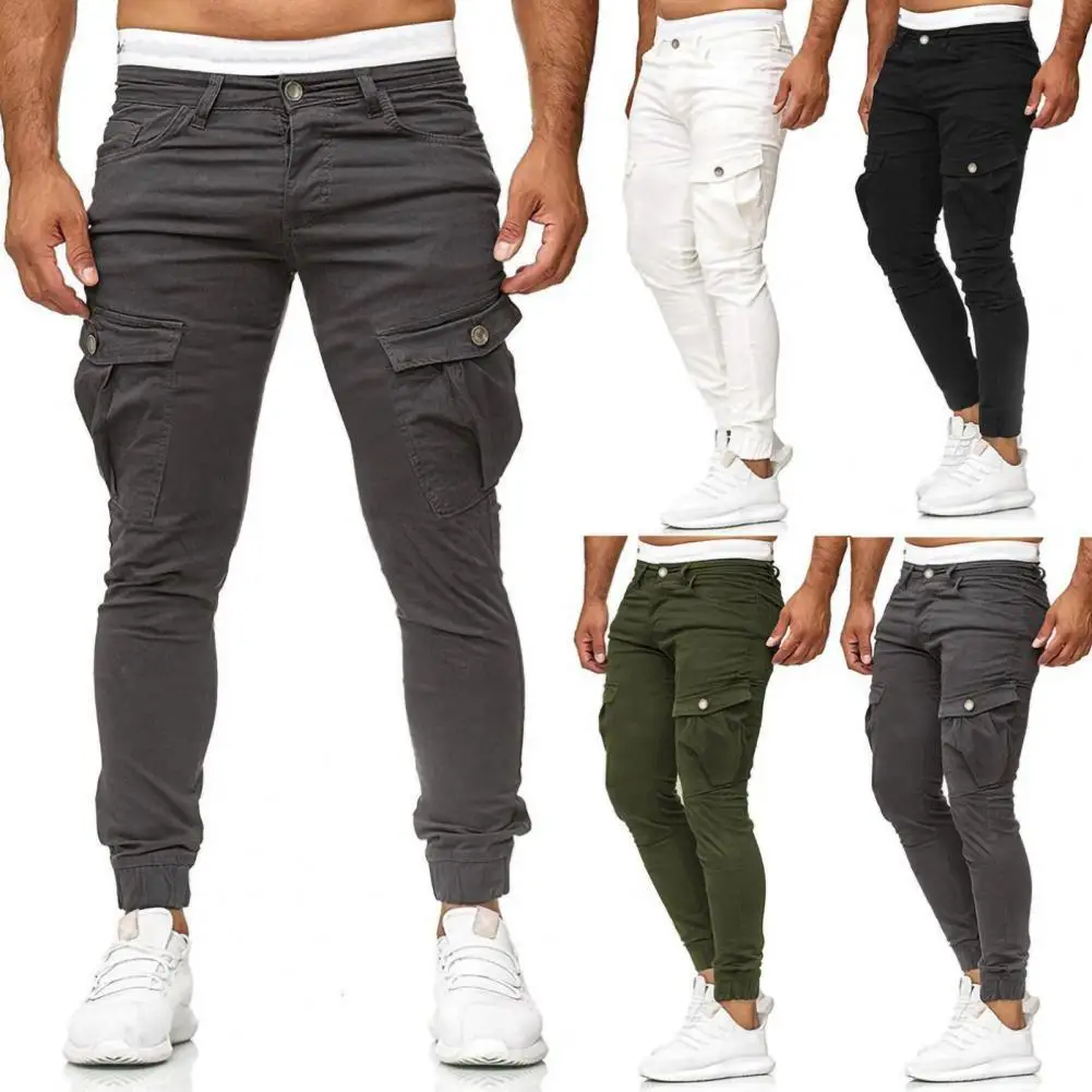 

Skinny Men Handsome Skinny Pants Cargo Pants 4 Colors Comfortable Army Long Trousers Joggers Sportswear Pants Trendy 2022