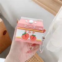 peach yogurt 3d case for airpods 1 2 pro brand drink milk soft silicone wireless bluetooth earphone protection cover accessories