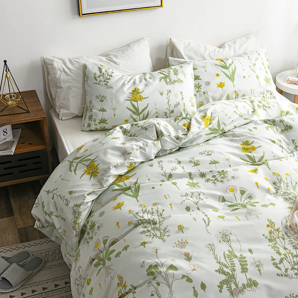 Пододеяльник LOVINSUNSHINE King Size простой цветочный Комплект постельного белья для