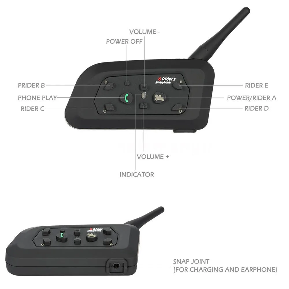 Bluetooth гарнитура для шлема мотоциклетная 6 водителей 1200 м|Наушники шлемов| |